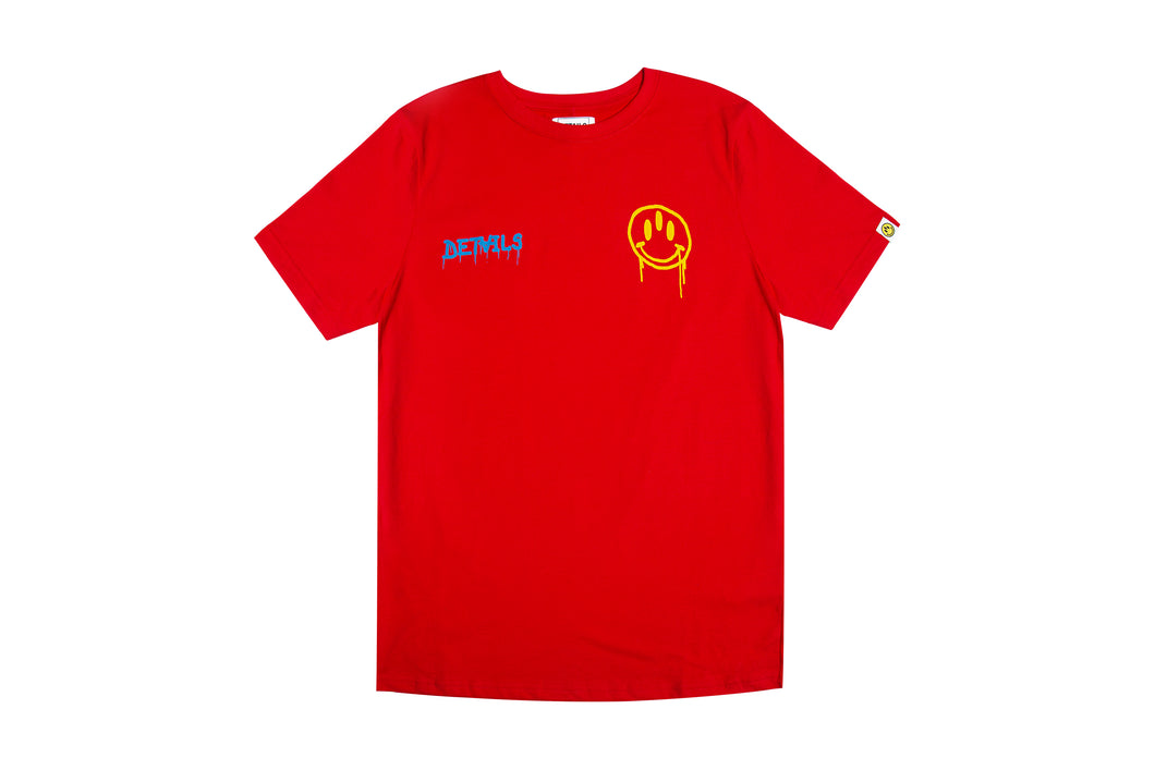 DRIPPING DETAILS TEE- RED